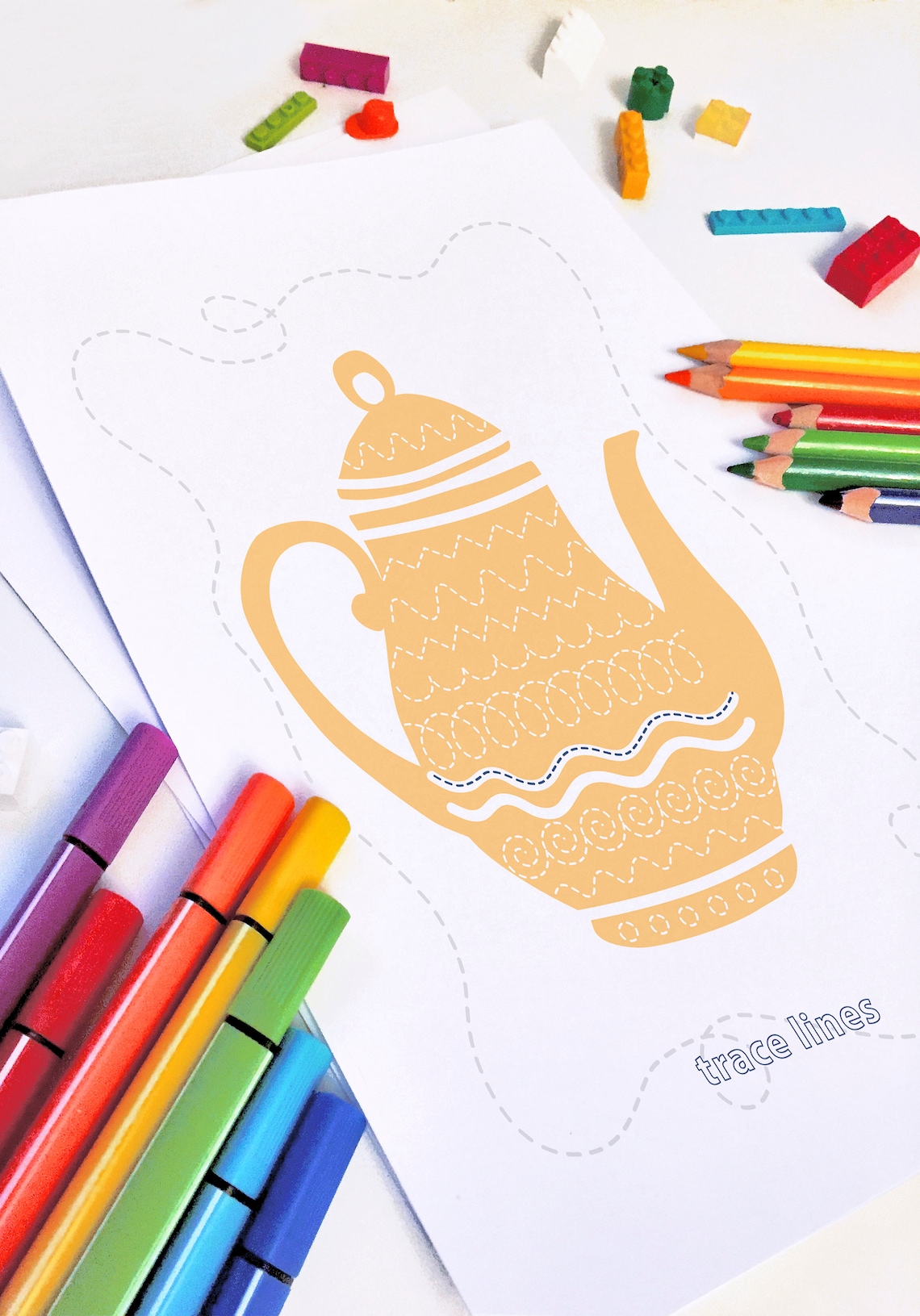 Printable Book 20 worksheets tea cup theme EPSPDF JPEG | Etsy