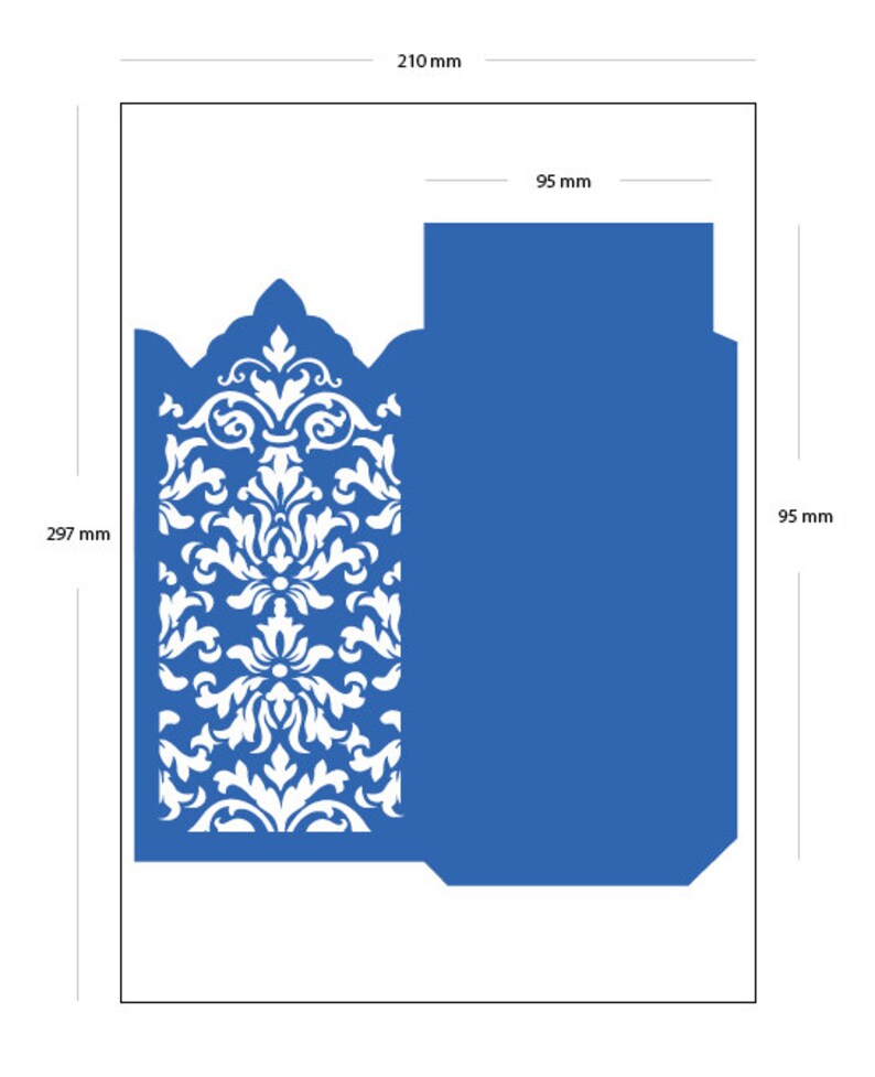 Download Digital .SVG file DAMASK wedding invitation ENVELOPE laser | Etsy