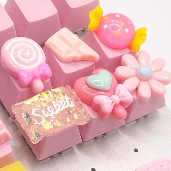Llaveros de resina Kawaii rosa pastel