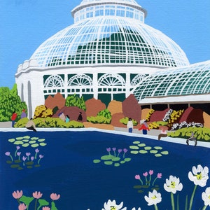 Art print of original painting "Botanical Garden" by Helo Birdie - New York - NYC - wall decor - travel poster