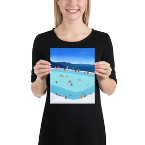 Art print of original painting Santorini Summer image 2