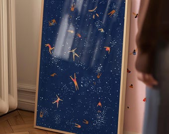 Stampa artistica da parete con stelle per la cameretta dei bambini, stampa artistica da parete con cielo per la cameretta dei bambini, regalo per neonati unisex per la cameretta dei bambini, stampe per la cameretta dei bambini, idee per l'arredamento della cameretta dei bambini