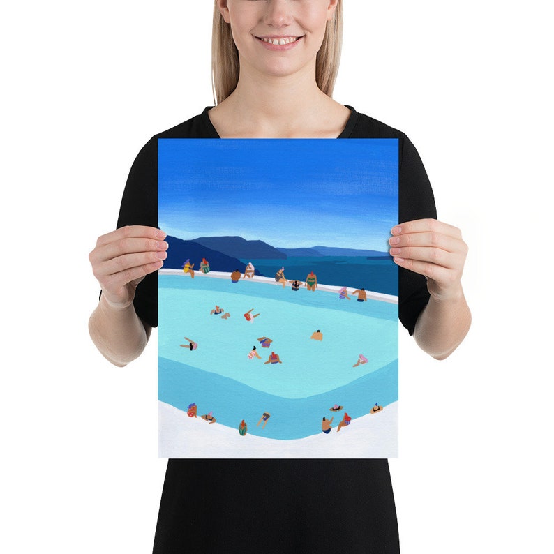 Art print of original painting Santorini Summer image 3