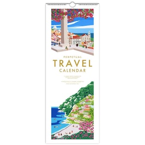 Perpetual Calendar, Birthday Calendar, Illustrated Travel Calendar, artist calendar, 12 Month Calendar (EU and rest of world)