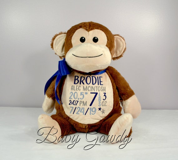 personalized monkey stuffed animal