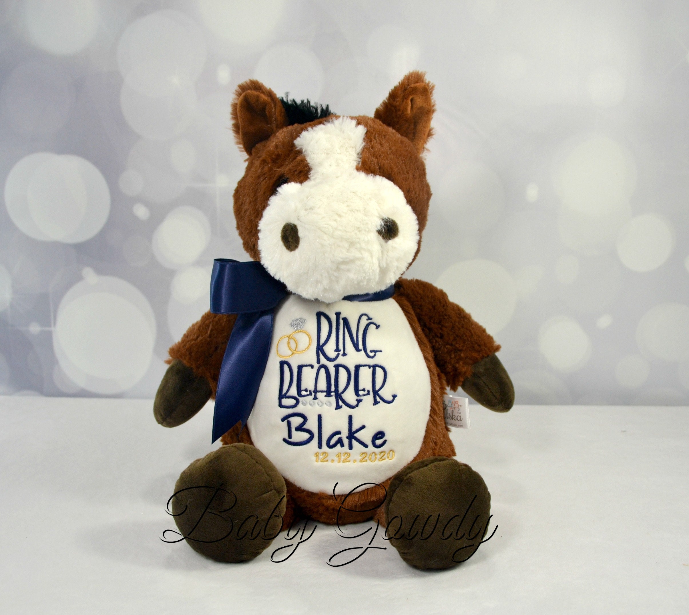 Personalized ring bearer stuffed animal - espiritudetierra.com
