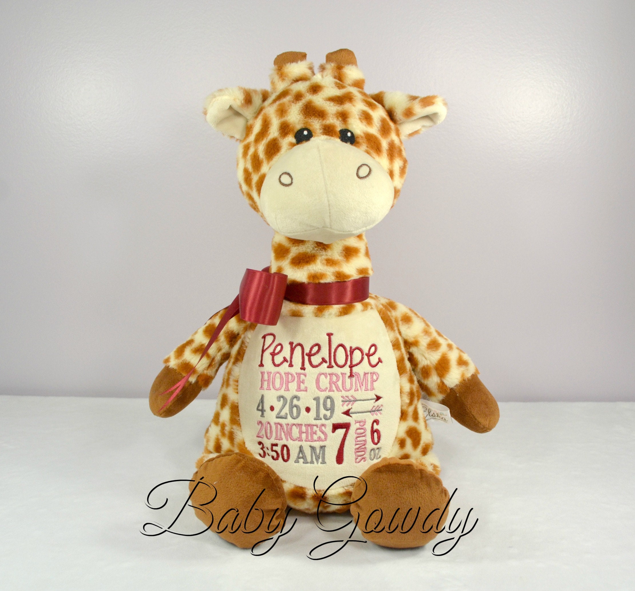 personalized giraffe stuffed animal