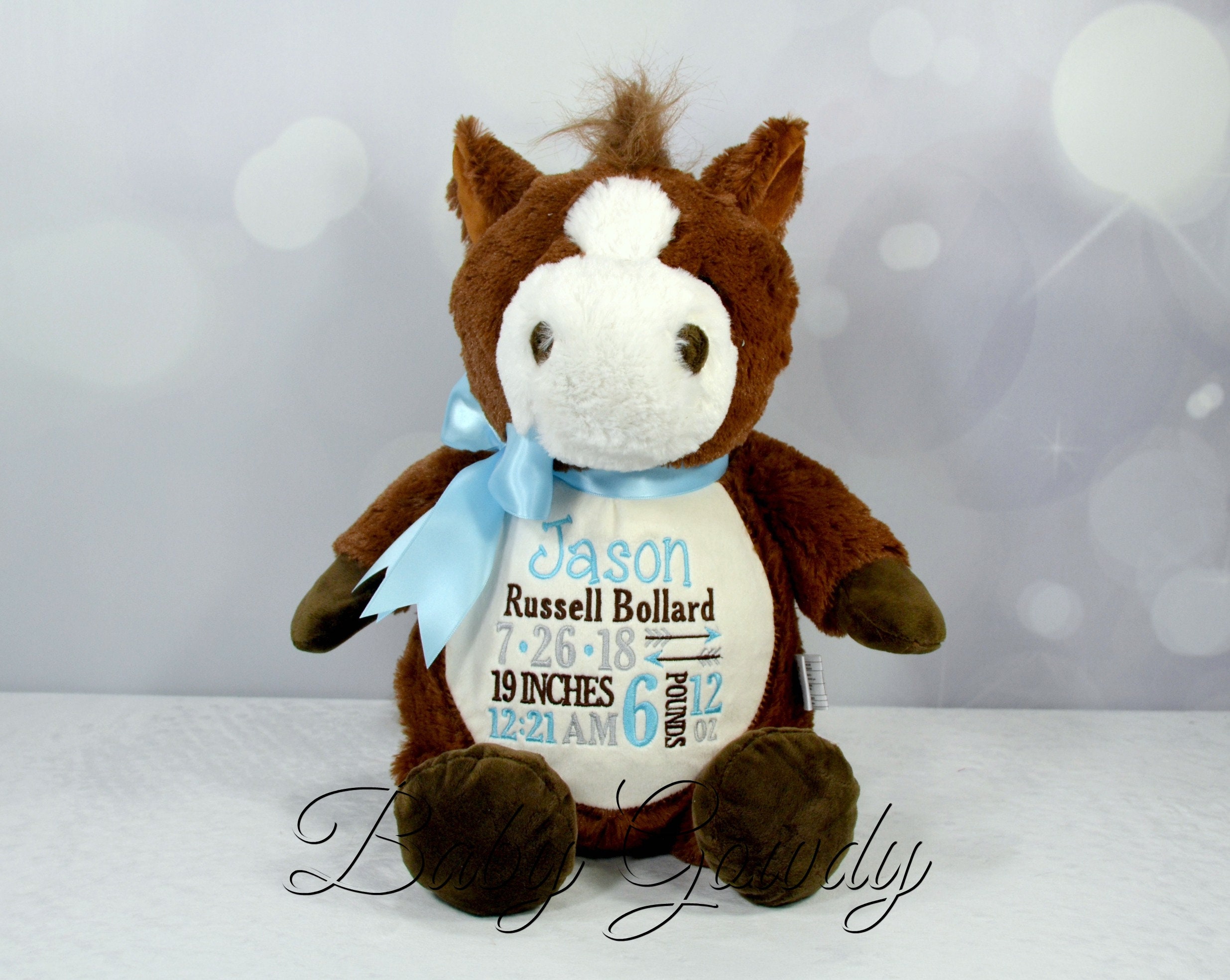 Personalized Stuffed Animal Personalized Horse Embroidered Etsy