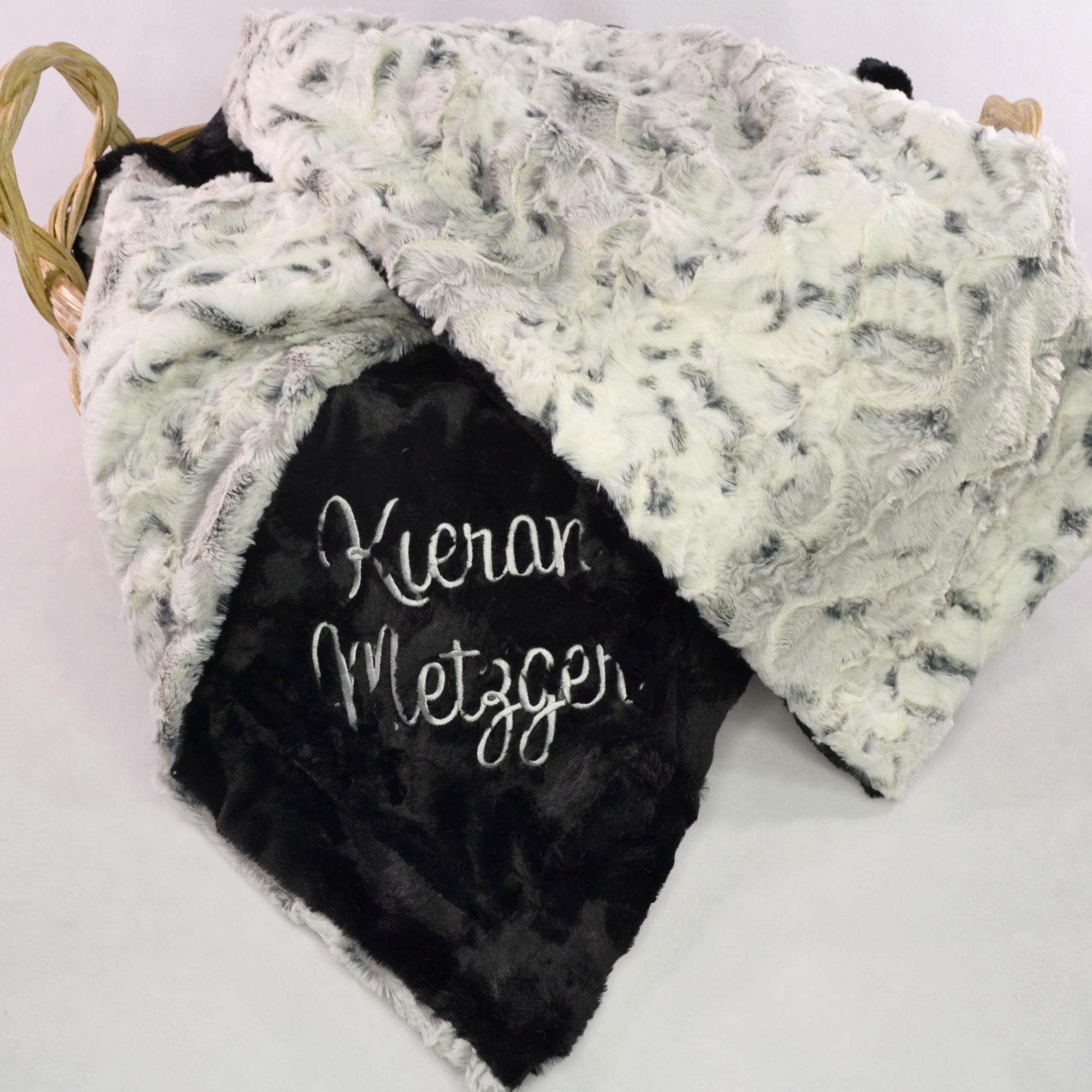 Snowy Owl Minky Throw Blanket, Personalized Baby Gift, Soft Crib Bedding