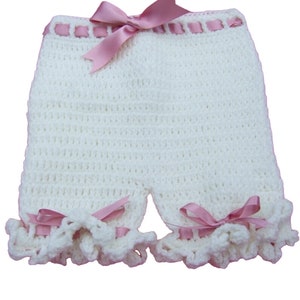 Crochet Baby Angel Top and Bloomer Shorts Set, Mauve and Cream, 0-3 Months, Handmade Gift, Newborn Photo Outfit image 5