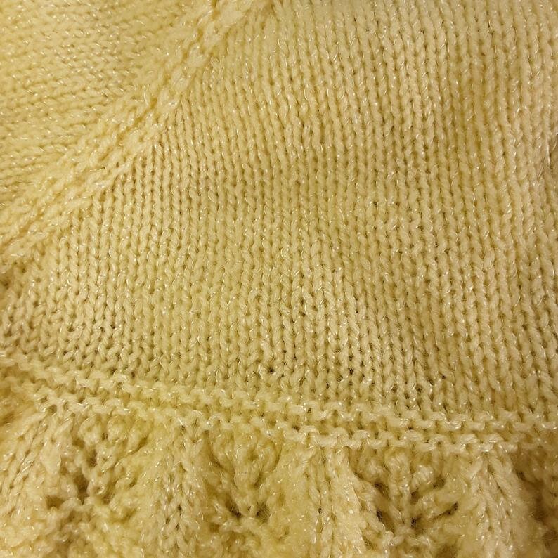 Hand knitted baby cardigan bonnet booties and mittens set 6-12 months knitted baby clothes matinee set in lemon
