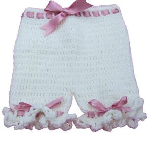 Crochet Baby Angel Top and Bloomer Shorts Set, Mauve and Cream, 0-3 Months, Handmade Gift, Newborn Photo Outfit image 9