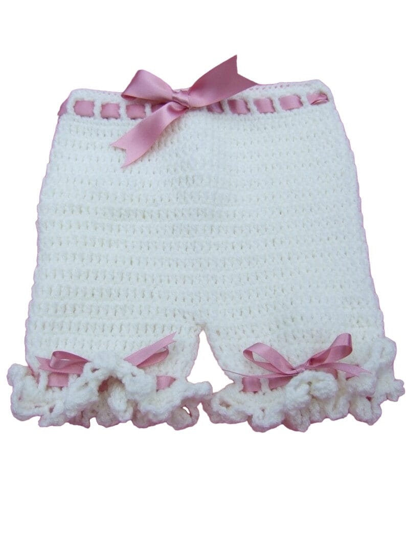 Crochet Baby Angel Top and Bloomer Shorts Set, Mauve and Cream, 0-3 Months, Handmade Gift, Newborn Photo Outfit image 9