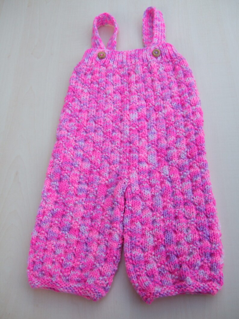 Hand Knitted Baby Girl Jumper Dungarees and Hat Set 0 3 Etsy UK