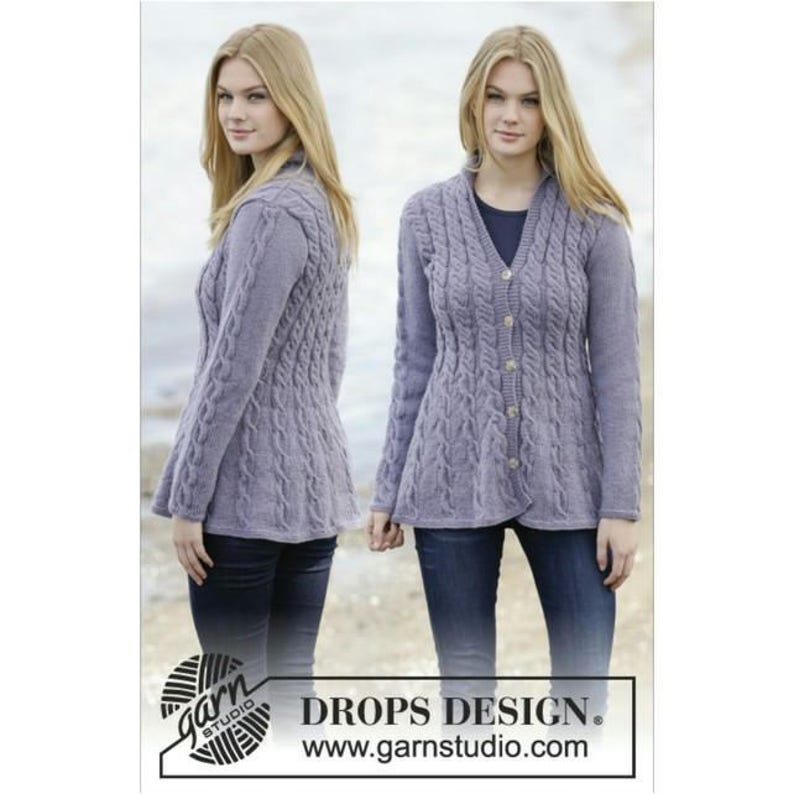 Hand Knitted Ladies Womens Cardigan With Cables and Shawl Etsy UK