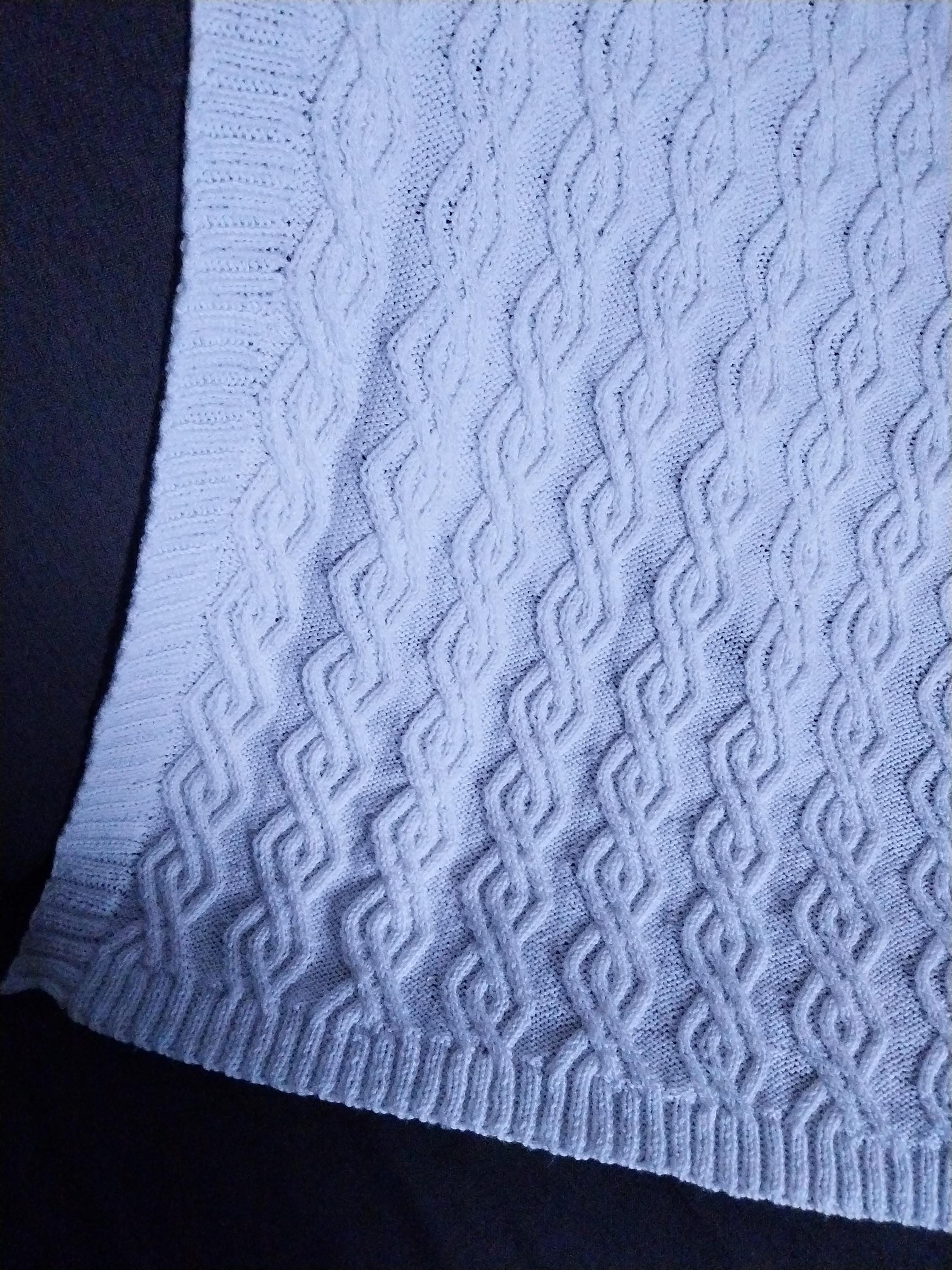 Cable Knit Baby Blanket Knitting Pattern, Modern Textured Throw (PDF ...