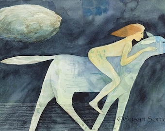 Cloud Racing ~ original watercolor painting by Susan Sorrell Hill
