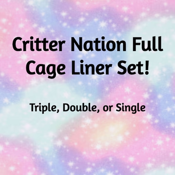 Critter Nation Cage Liner Set Cotton Candy Anti-Pill - Absorbent - Customizable - Ferrets, Chinchillas, Rats, Small Animals - Easy to Clean