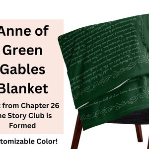 Soft Anne of Green Gables Blanket, Kindred Spirits Print , Perfect gift for book lovers , Anne with an E print, Anne Shirley Gift