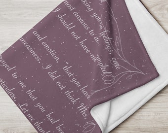 Manta suave de Orgullo y Prejuicio, estampado del Sr. Darcy, regalo de Elizabeth Bennet