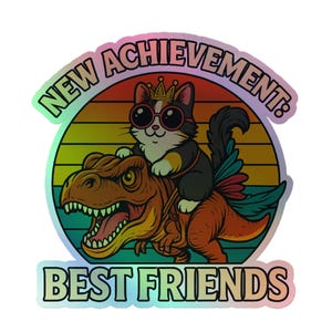 Dungeon Crawler Carl Sticker * Holographic “New Achievement! Best Friends” – Princess Donut and Mongo – DCC Fandom
