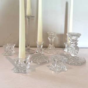 Assorted Clear Glass / Crystal Candleholders