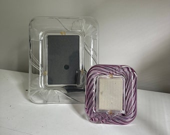 Vintage 80s Glass Photo Frames