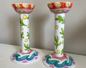 Vintage 1991 Whimsical PresenTense Candlesticks (Pair)