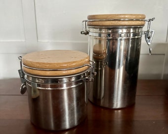Stainless Steel Wire Bale Canisters Set of 2