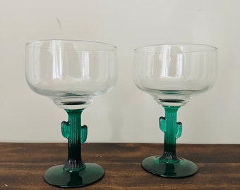 Cactus Margarita Glasses - Set of 2