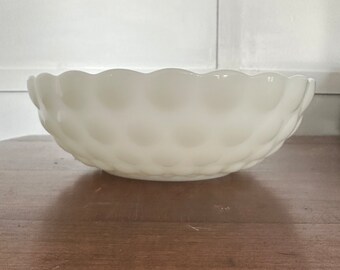 Mid Century Milk Glass Bubble Bowl