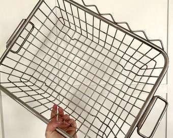 Vintage Metal Two Handled Metal Basket