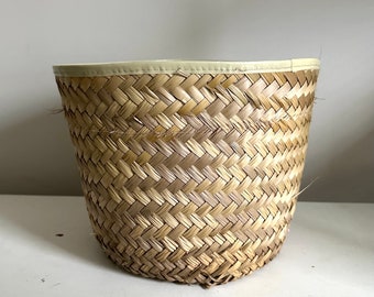 Vintage Woven Planter / Wastebasket