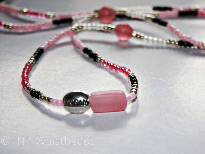 choker or bracelet. Pink Dream Waistbeads 003G #Handmade #Multiwear Can be worn as a necklace
