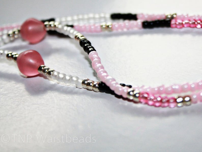 choker or bracelet. Pink Dream Waistbeads 003G #Handmade #Multiwear Can be worn as a necklace