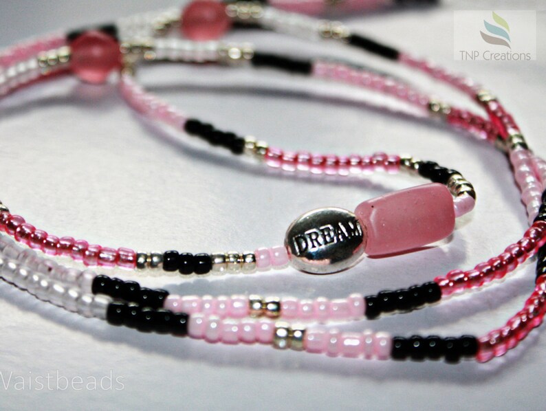 choker or bracelet. Pink Dream Waistbeads 003G #Handmade #Multiwear Can be worn as a necklace
