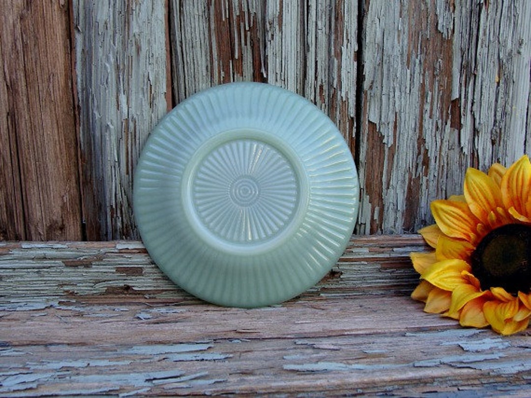 Genuine Fire King Jadeite Saucer A Midcentury Jane Ray Variation Etsy