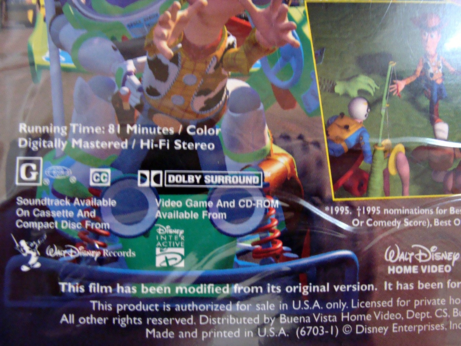 1995 / VHS / Toy Story / Disney / Animated Movie / Rated G / Etsy