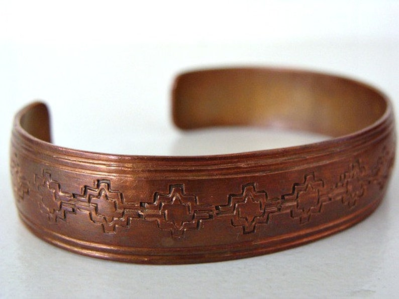 Vintage Copper Cuff Bracelet Southwestern Style Artist Signed Etsy