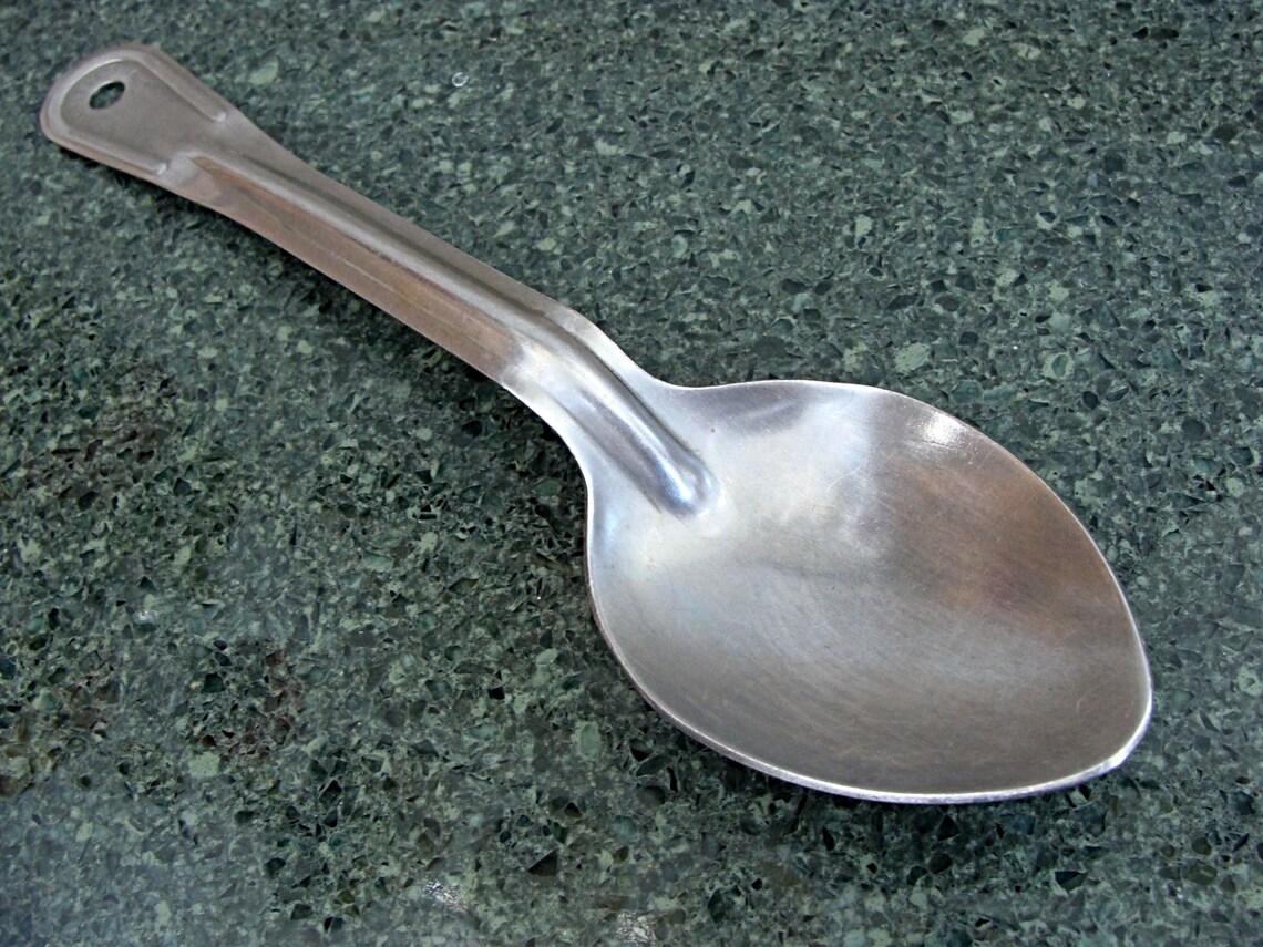 Vintage / LARGE / Stainless Steel Spoon / Hole for Hanging Etsy