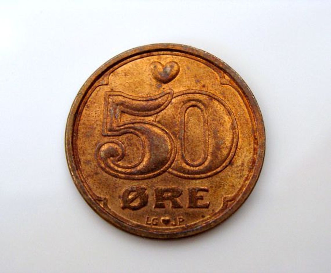 1990 Moneda Danesa DANMARK 50 ORE - Etsy España