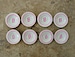 1998 / Barbie / Saucers / 8 Piece / Miniatures / Initial B / Strombecker Corp / Dinnerware / Ceramic / Miniature Set / Dishes 