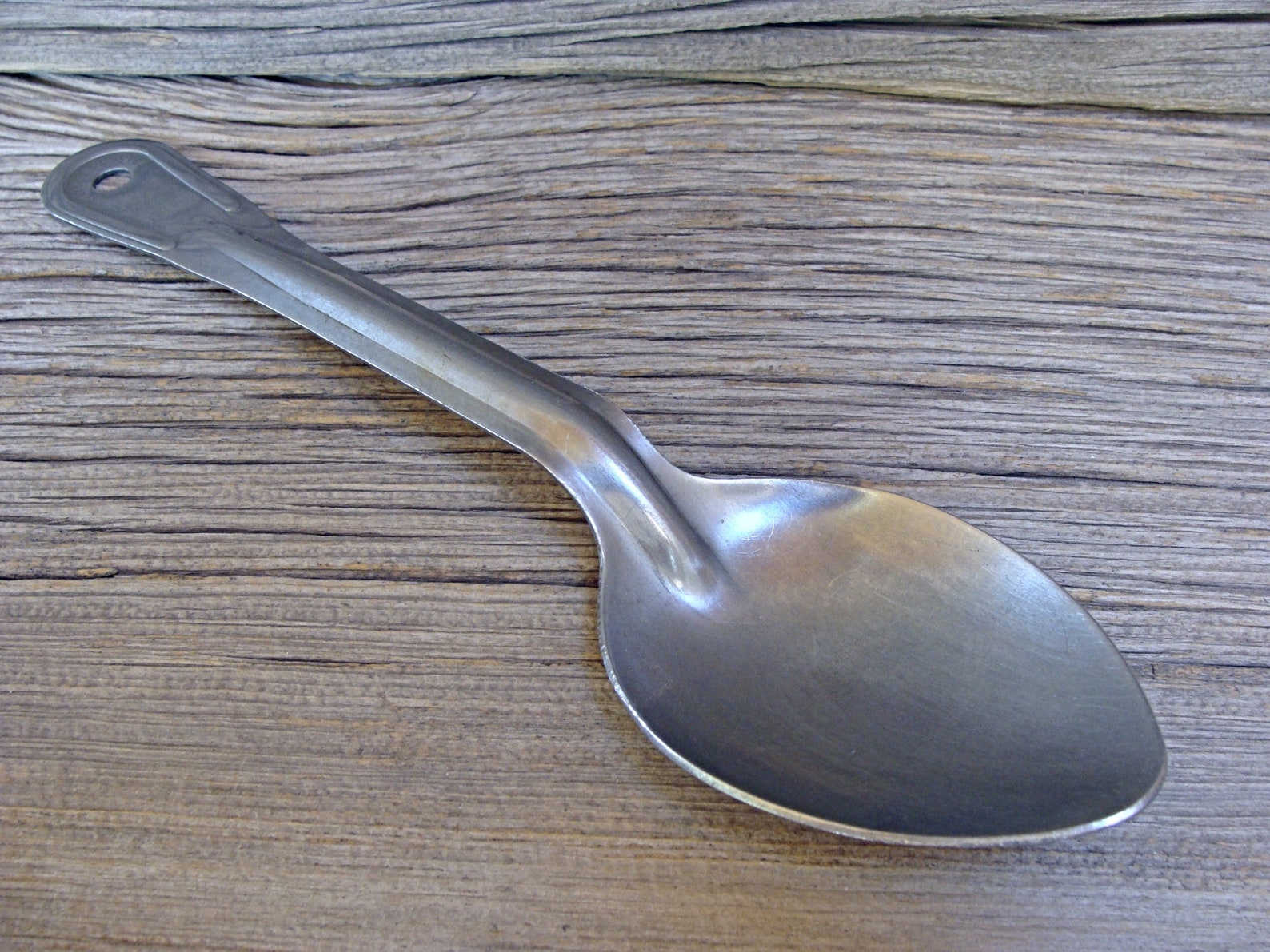 Vintage / LARGE / Stainless Steel Spoon / Hole For Hanging Etsy Nederland