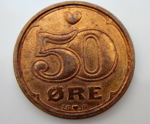 1990 Danish Coin DANMARK 50 ORE - Etsy
