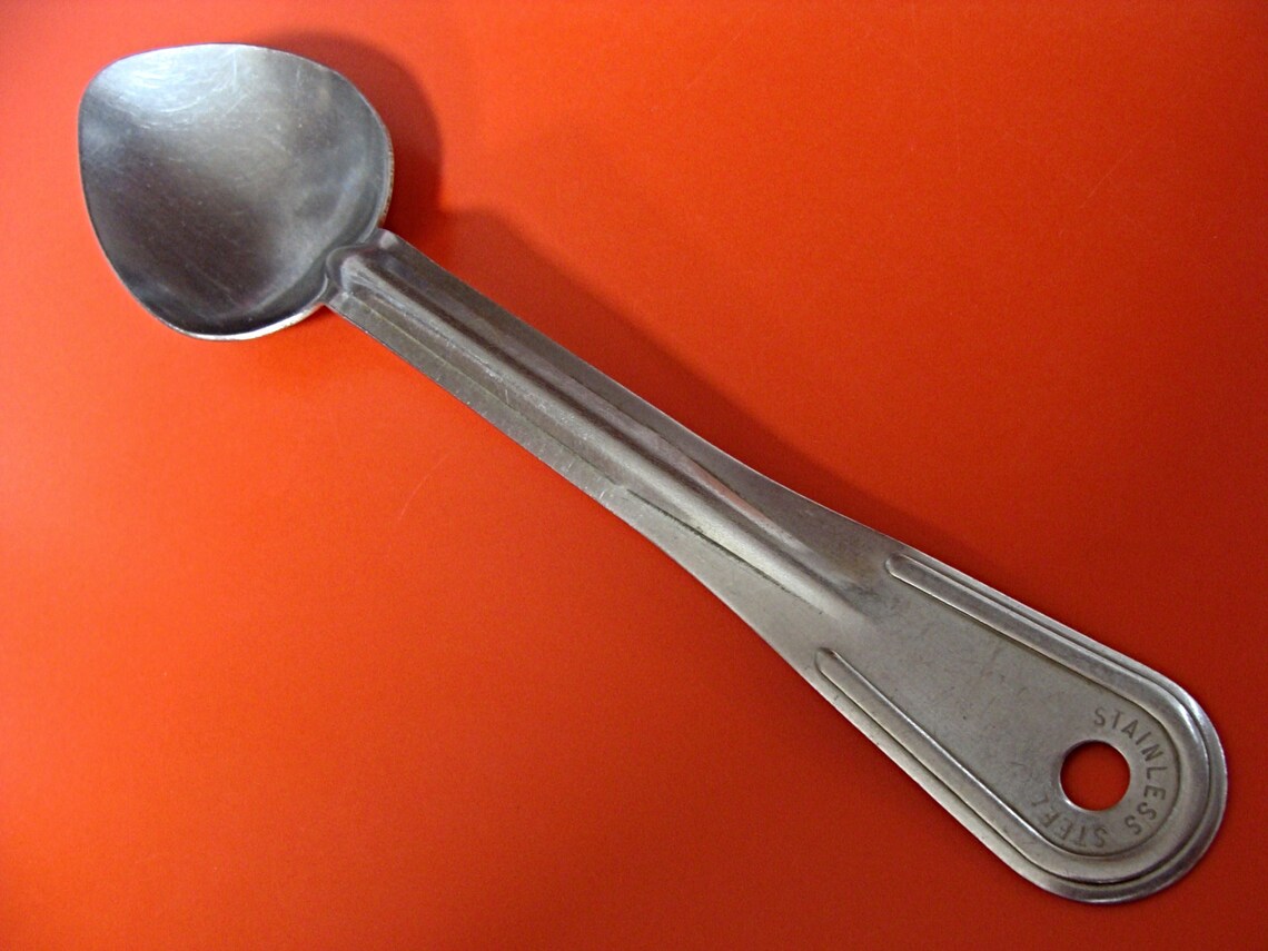 Vintage / LARGE / Stainless Steel Spoon / Hole for Hanging Etsy
