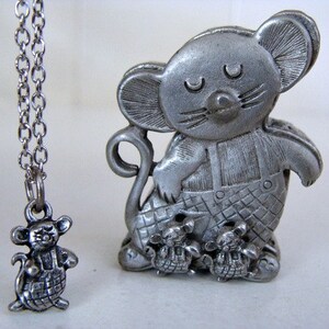 Torino Mouse Trinket Brooch Earrings & Necklace Set
