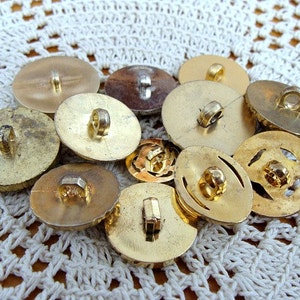 12 Buttons Gold Toned Destash Supply image 5