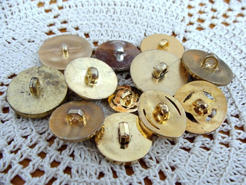 12 Buttons Gold Toned Destash Supply image 5