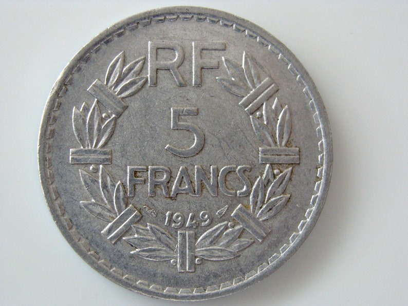 1949 / RF 5 Francs / France / REPVBLIQVE FRANCAISE / Aluminum Etsy 1949 / RF 5 Francs / France / REPVBLIQVE FRANCAISE / Aluminum Etsy