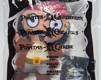 2006 / Pirate / Disney Pirates Of The Caribbean / McDonald's Mini Plush #4 / c Disney Pirates Of The Caribbean / Jack Sparrow / Vintage NIP